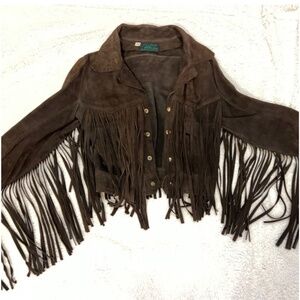 Vintage suede fringe jacket